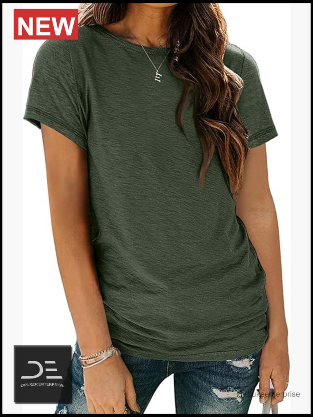 Soft Short Sleeve T-Shirt, Crew Neck, Stretchy Tee, Everyday Wear
